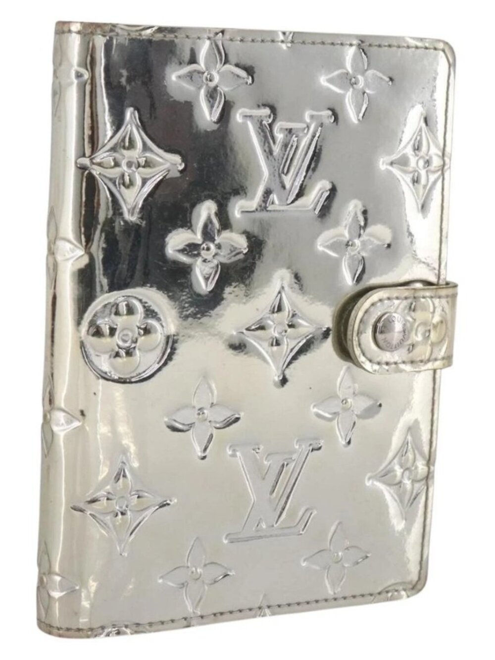 LOUIS VUITTON Monogram Miroir Agenda PM Day Cover Silver R20963 LV Auth bs33695